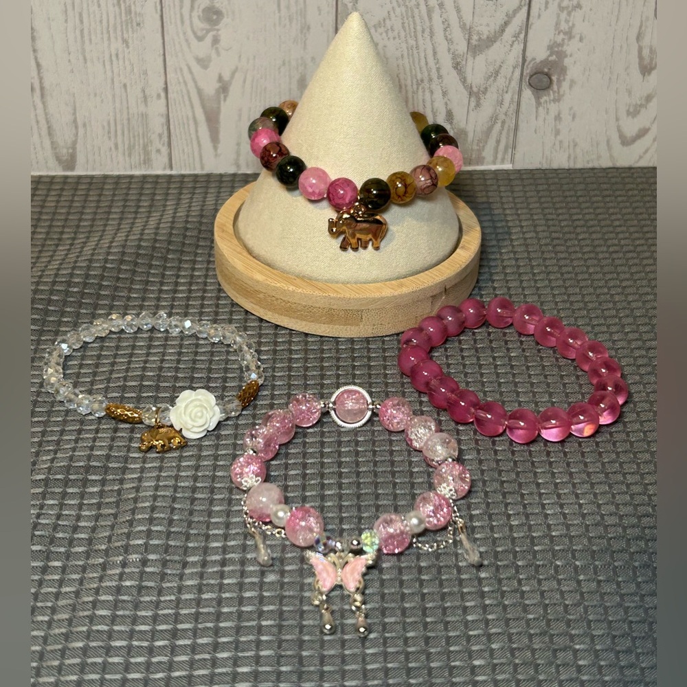 Pink and Gold Bracelet Set
